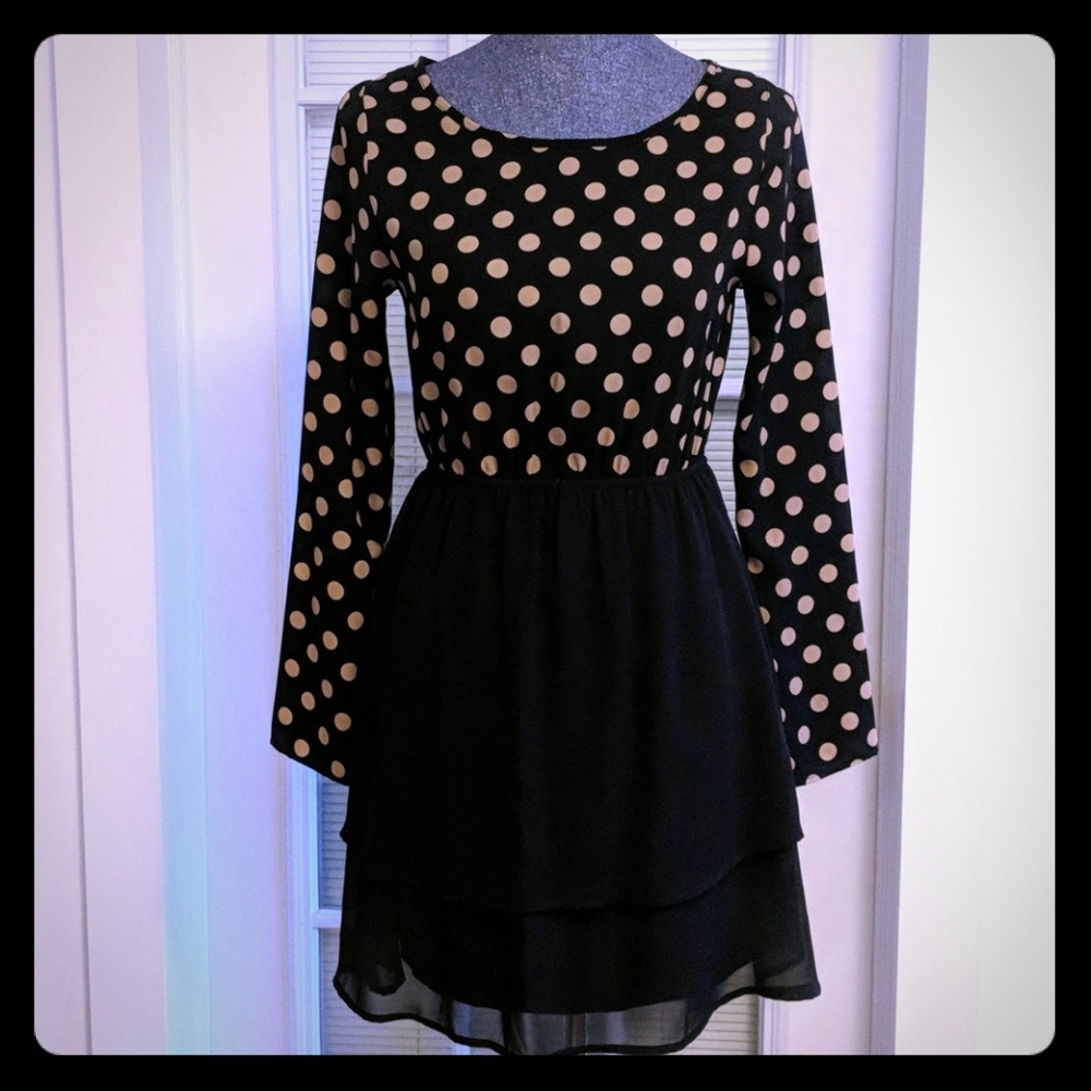Everly Open Back Polka Dot Dress